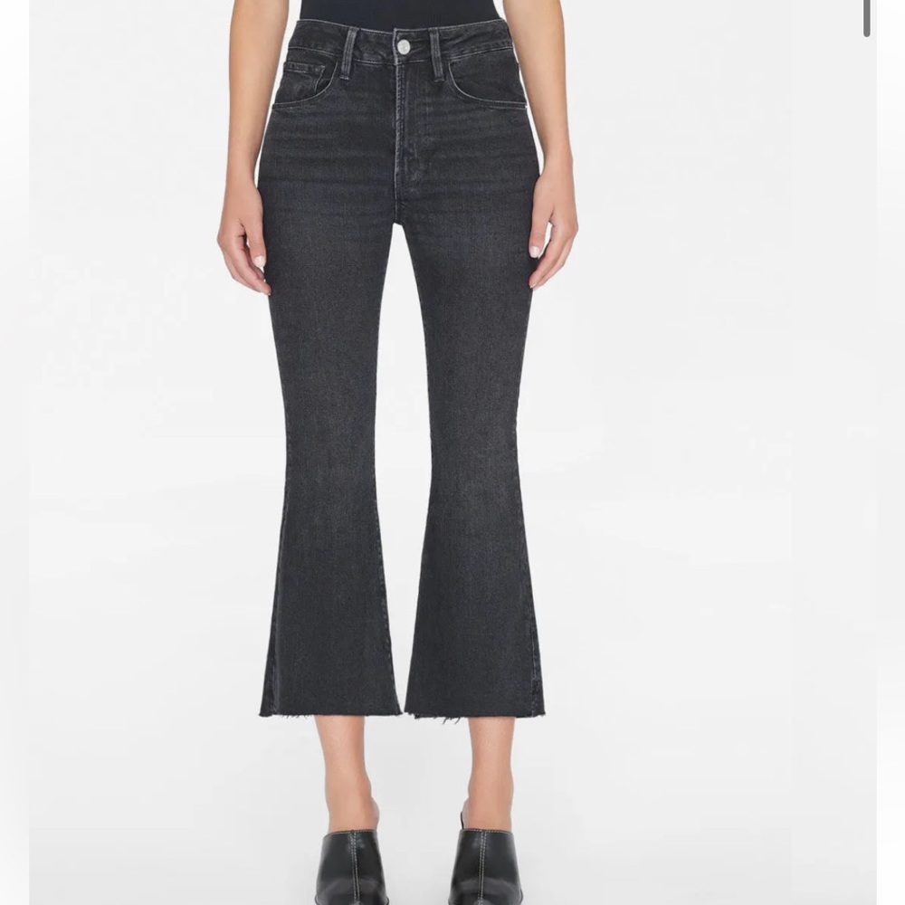 Frame - le crop flare - washed medium blue, size 25